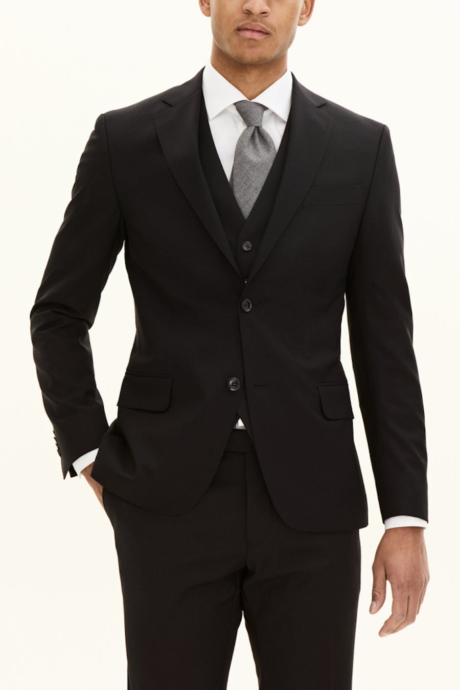 Slim Fit Microstructure Blazer