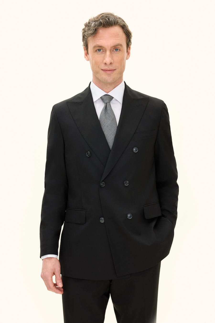 Regular Fit Dobbeltspent Microstructure Blazer