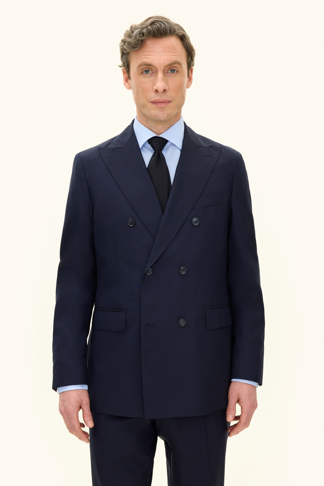 Regular Fit Dobbeltradet Microstructure Blazer