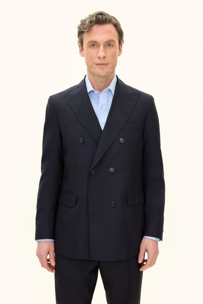 Regular Fit Dobbeltradet Microstructure Blazer