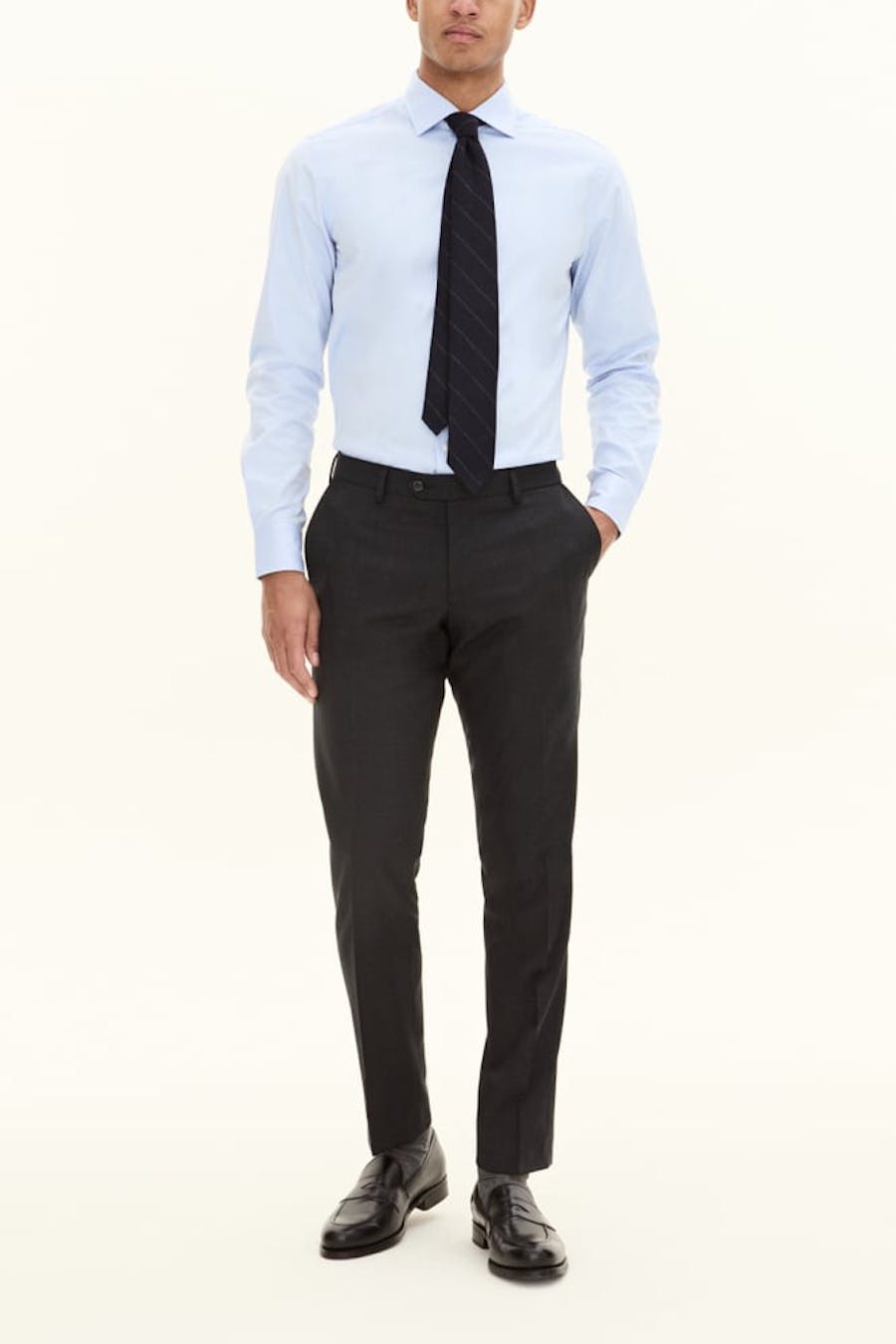 Regular Fit Microstructure Trousers