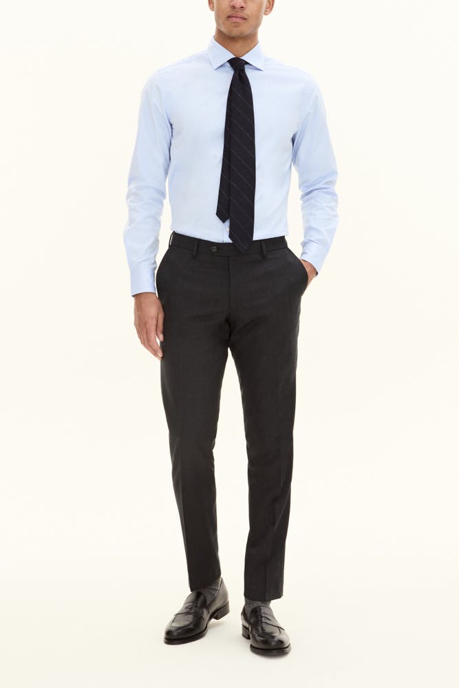 Regular Fit Microstructure Trousers