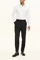 Regular Fit High Waist Microstructure Trousers