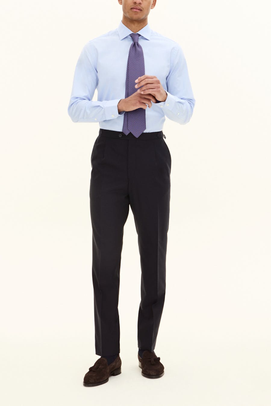 Regular Fit Microstructure Bukser Høy Midje