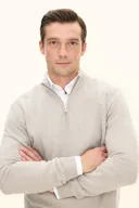 Regular Fit Half Zip Soft Wool Cashmere Sweater