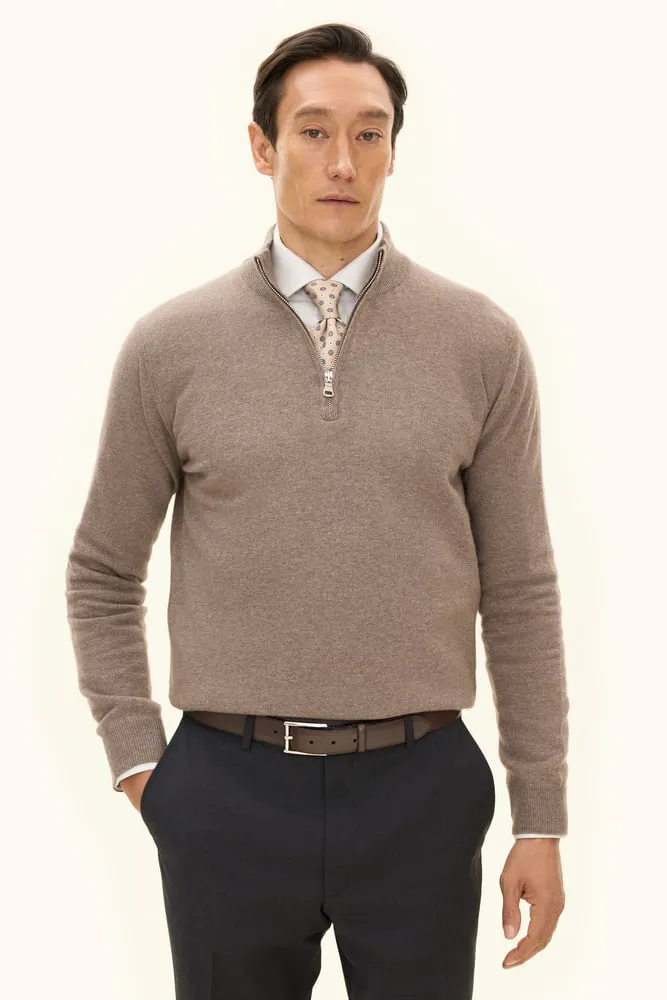 Regular Fit Half Zip Genser Ull-Kasjmir