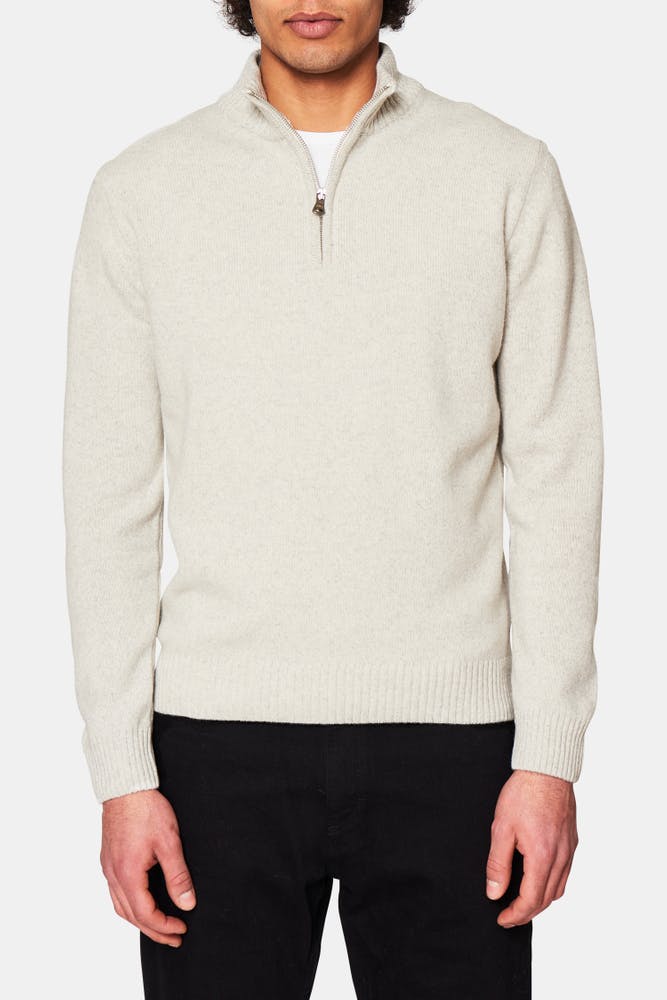 Regular Fit Half Zip Melerad Genser