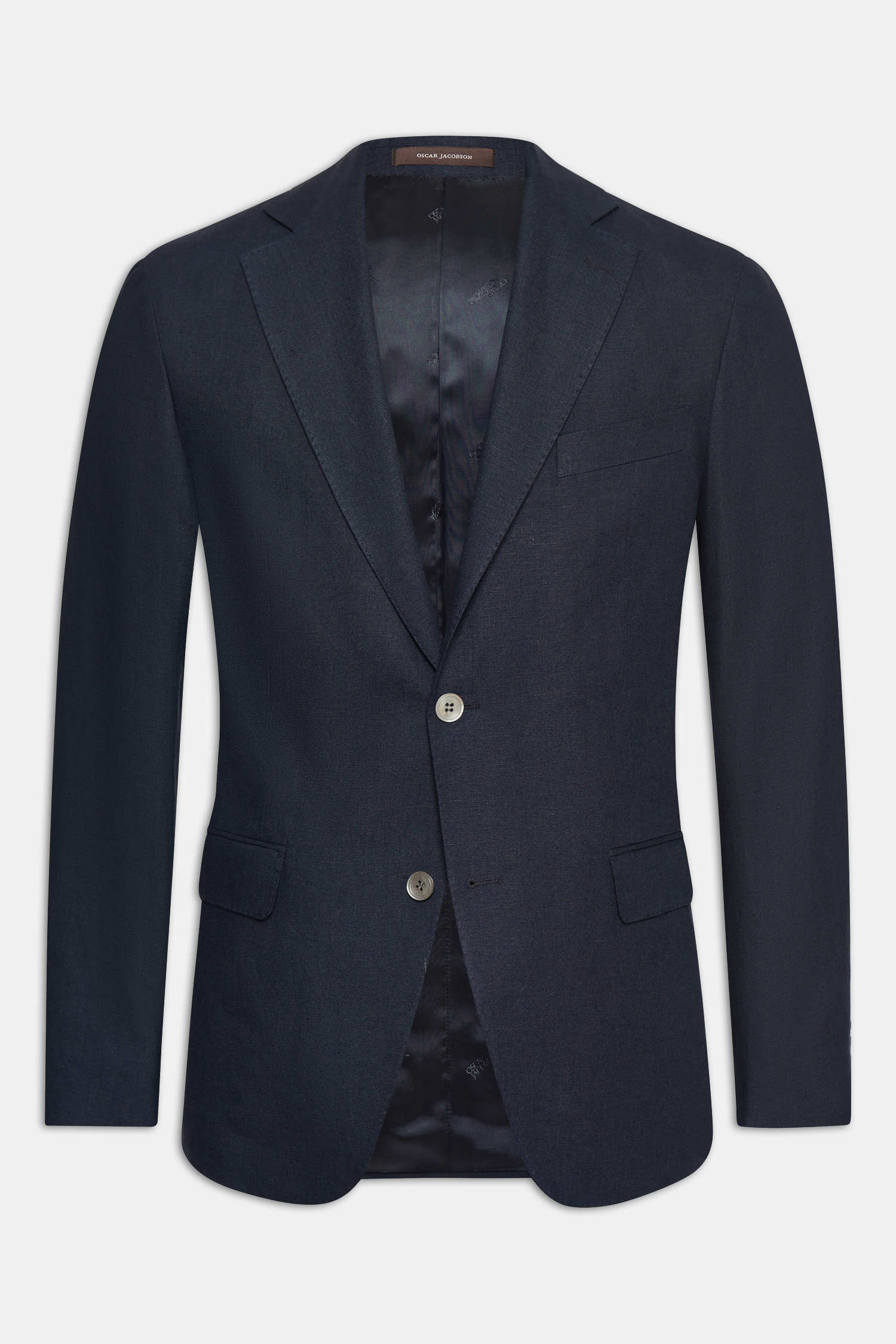 Regular Fit Linen Blazer - Dark blue | Oscar Jacobson