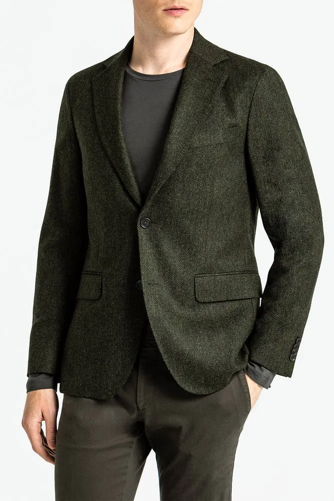 Regular Fit Microstructure Blazer