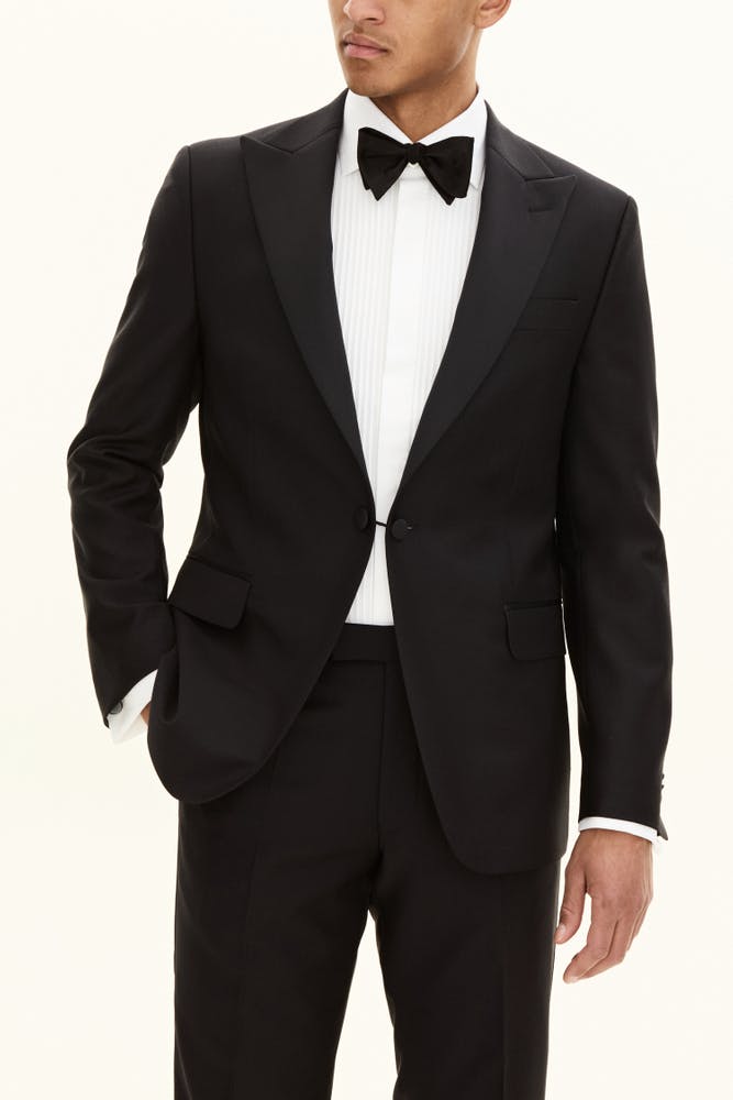 Regular Fit Tuxedo Microstructure Blazer
