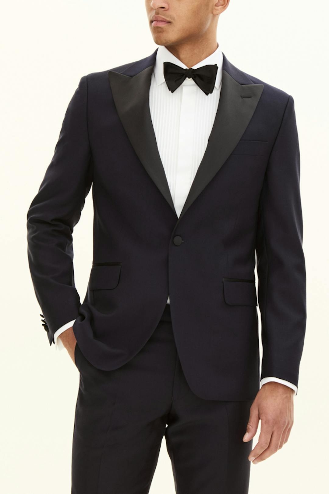 Regular Fit Tuxedo Microstructure Blazer