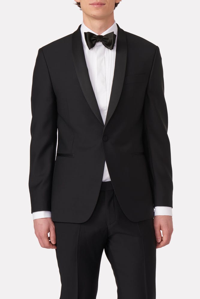 Regular Fit Tuxedo Microstructure Blazer