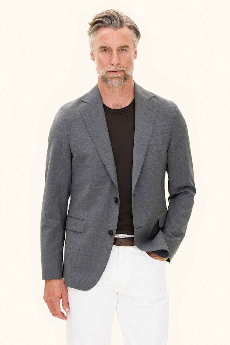 Slim Fit Microstructure Blazer