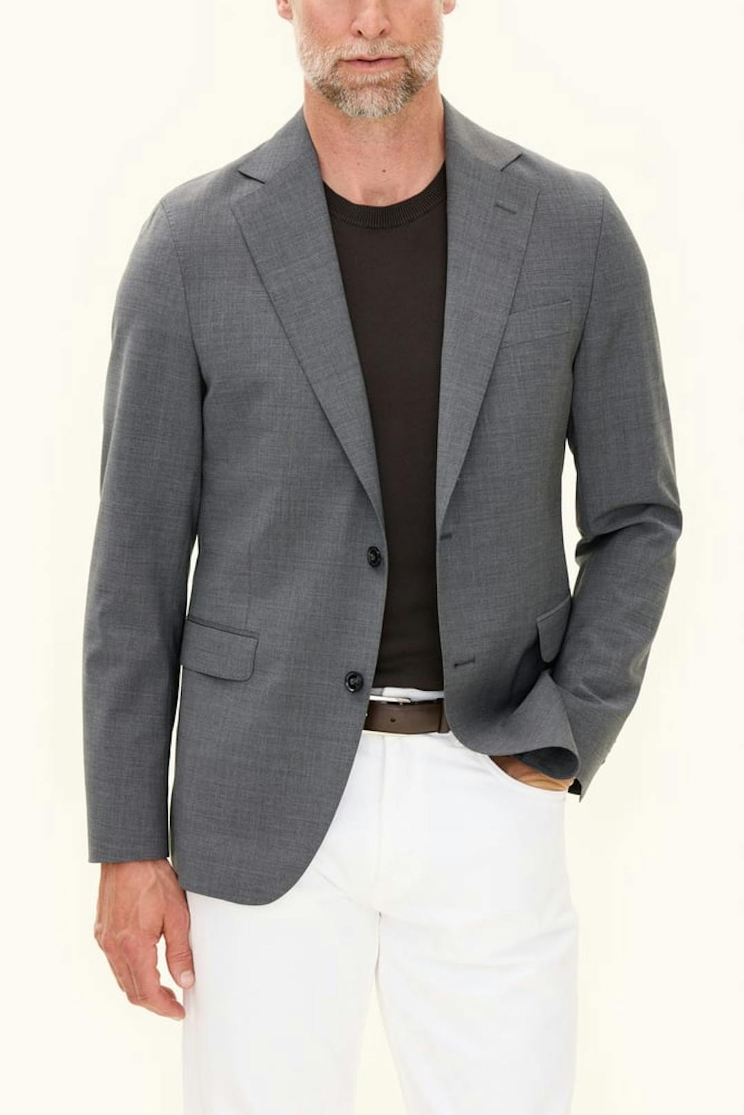 Slim Fit Microstructure Blazer