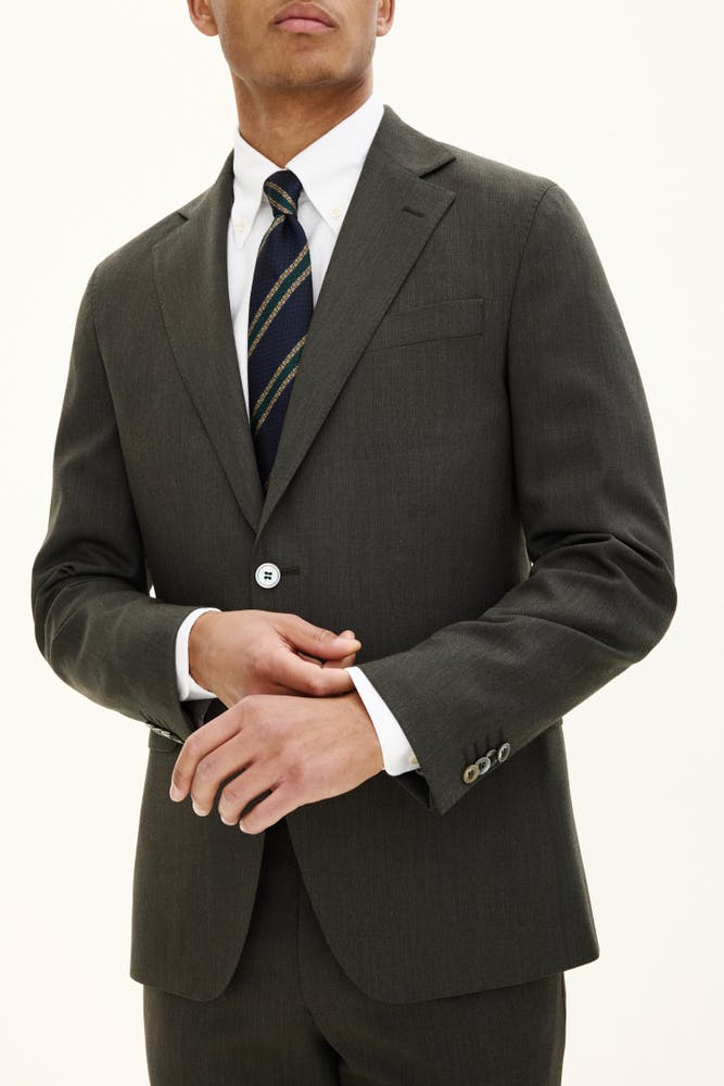 Regular Fit Microstructure Blazer