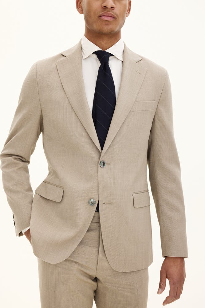 Regular Fit Microstructure Blazer