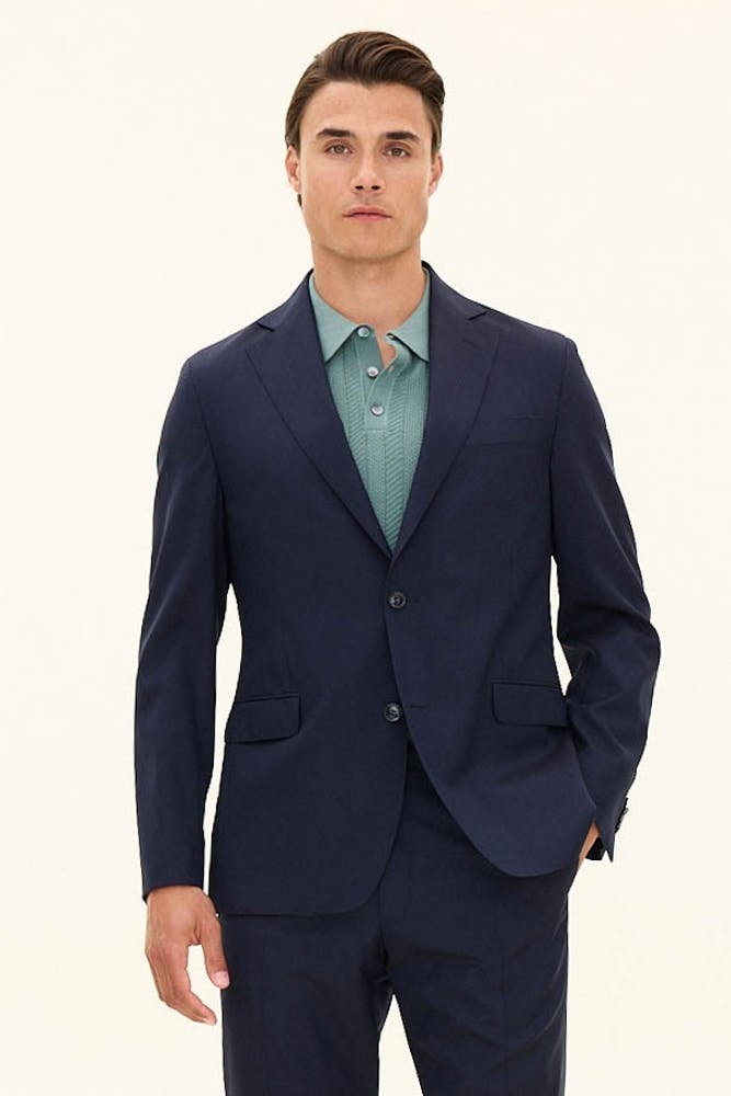 Regular Fit Microstructure Blazer