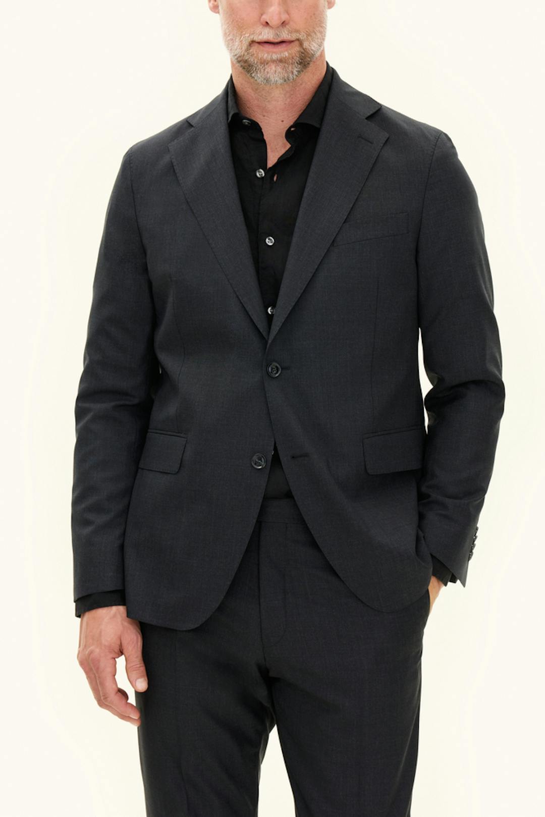 Regular Fit Microstructure Blazer