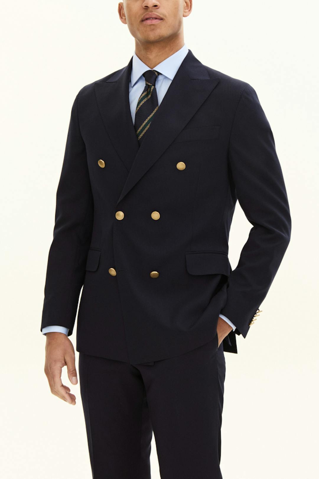 Regular Fit Dobbeltradet Blazer Uld