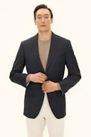 Generous Fit Microstructure Blazer