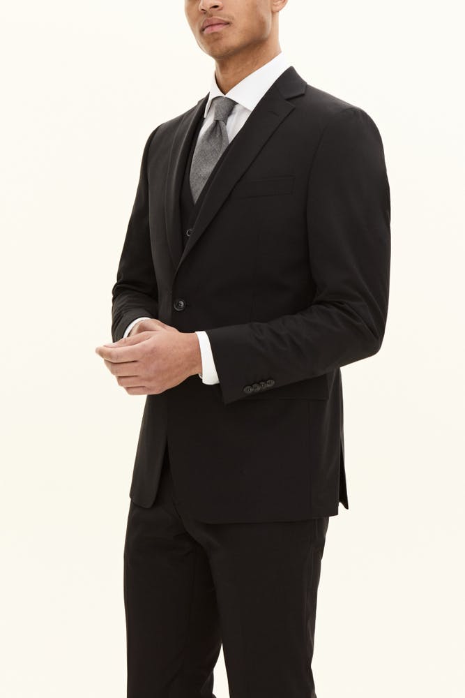 Regular Fit Microstructure Blazer