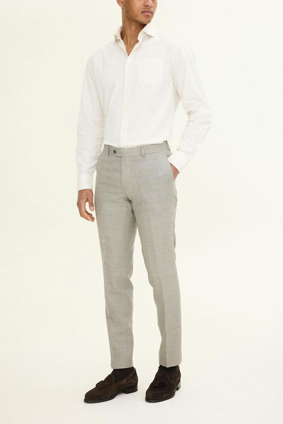 Slim Fit Sharkskin Bukser