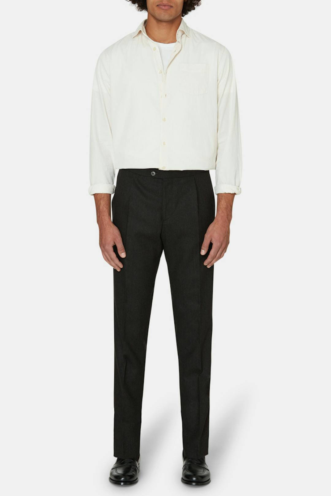 Regular Fit Flanellbukser Høy Midje