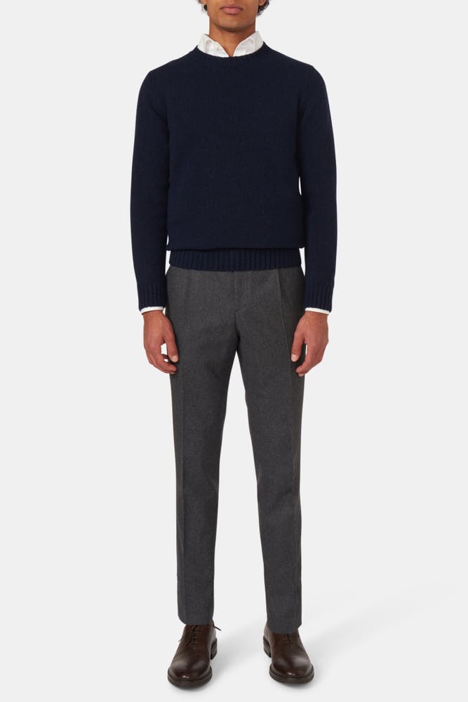 Regular Fit Flanellbukser Høy Midje