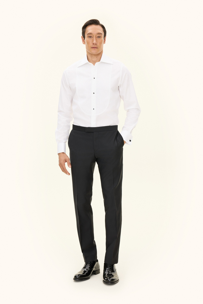 Slim Fit Microstructure Smokingbyxor