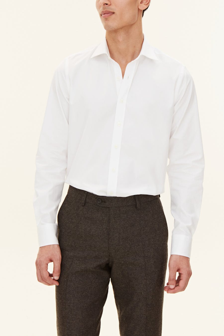 Slim Fit Cut Away Poplinskjorte