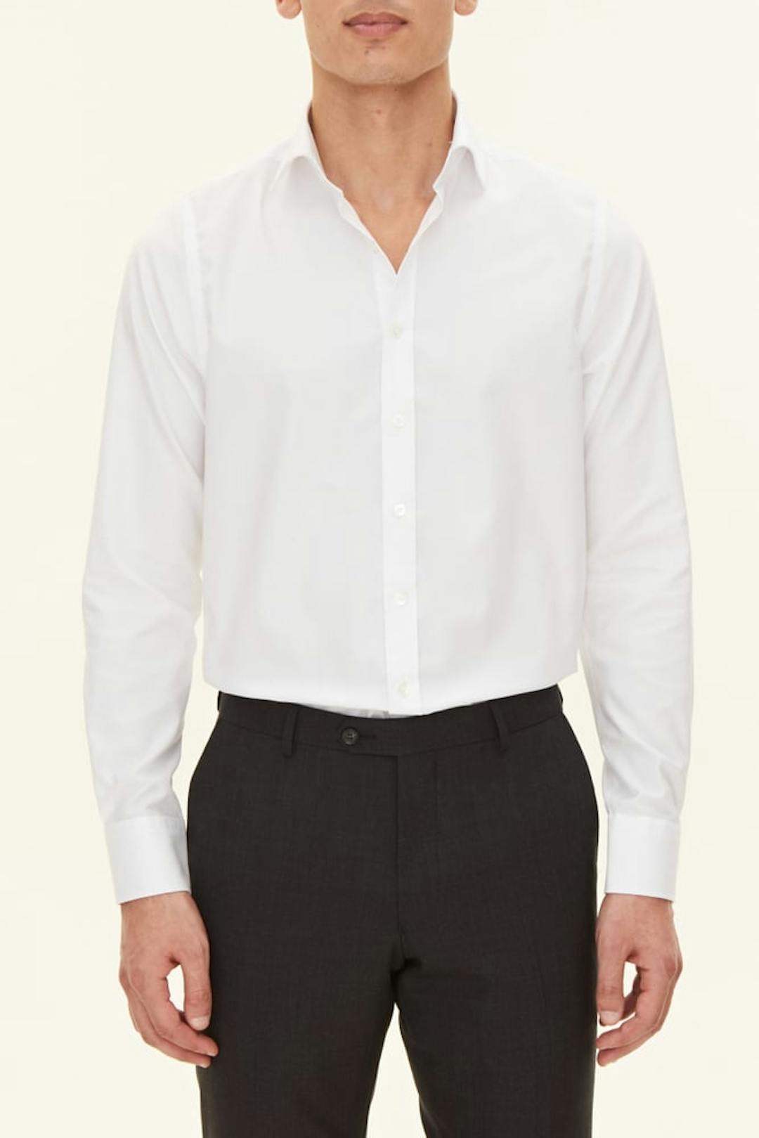 Slim Fit Cut Away Strykefri Bomullskjorte