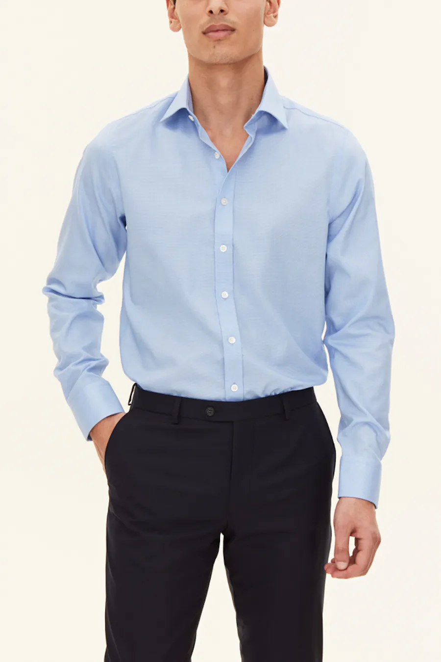 Slim Fit Cut Away Non-Iron Bomullskjorte