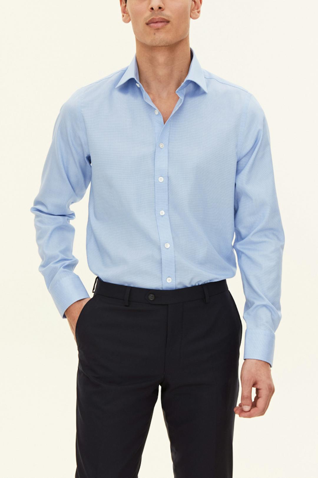 Slim Fit Cut Away Strykfri Bomullskjorta