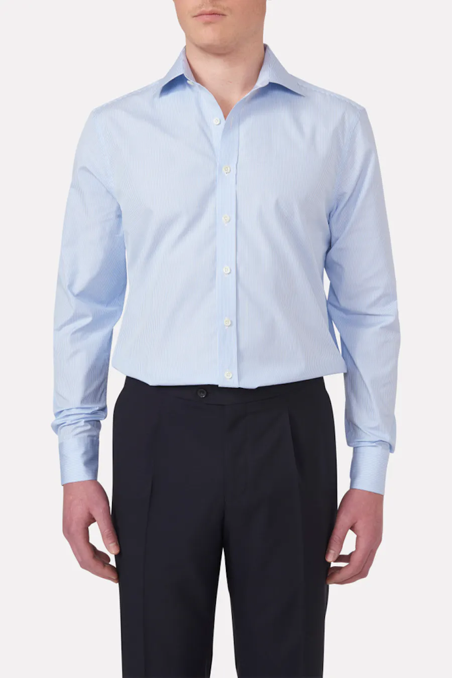 Regular Fit Cut Away Poplin Shirt