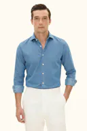 Slim Fit Cut Away Denimskjorte