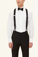 Slim Fit Cut Away Plisseret Smoking Skjorte Poplin