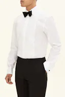 Regular Fit Cut Away Plisserad Smokingskjorta Poplin