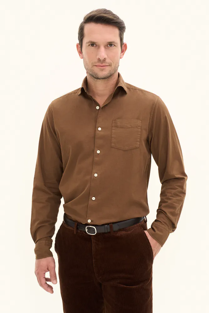 Regular Fit Twillskjorta Wide Spread Krage