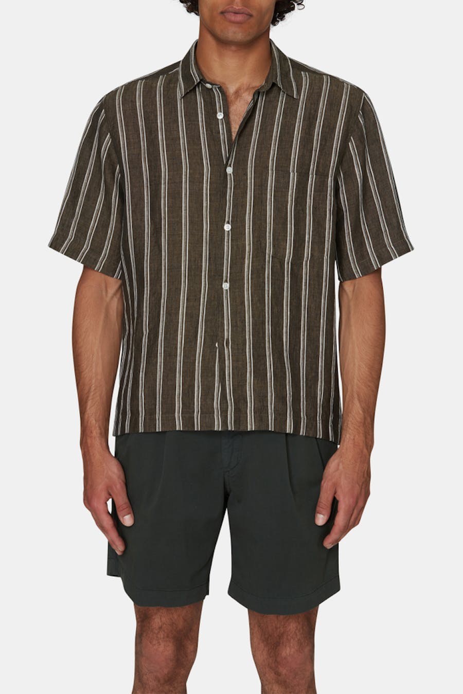 Regular Fit Linskjorte Turndown Krage