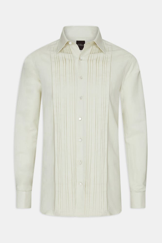 Slim Fit Smokingskjorte Turndown Krage