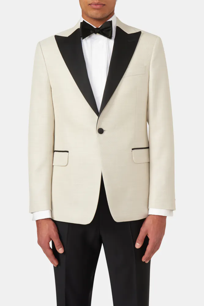 Regular Fit Tuxedo Microstructure Blazer