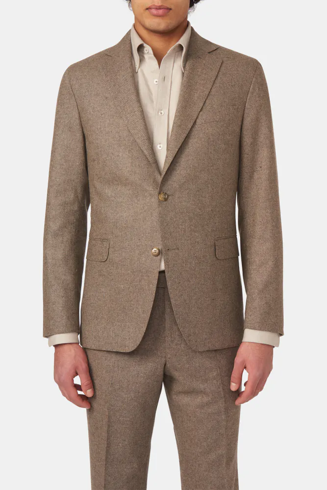 Regular Fit Blazere Borstad Uld