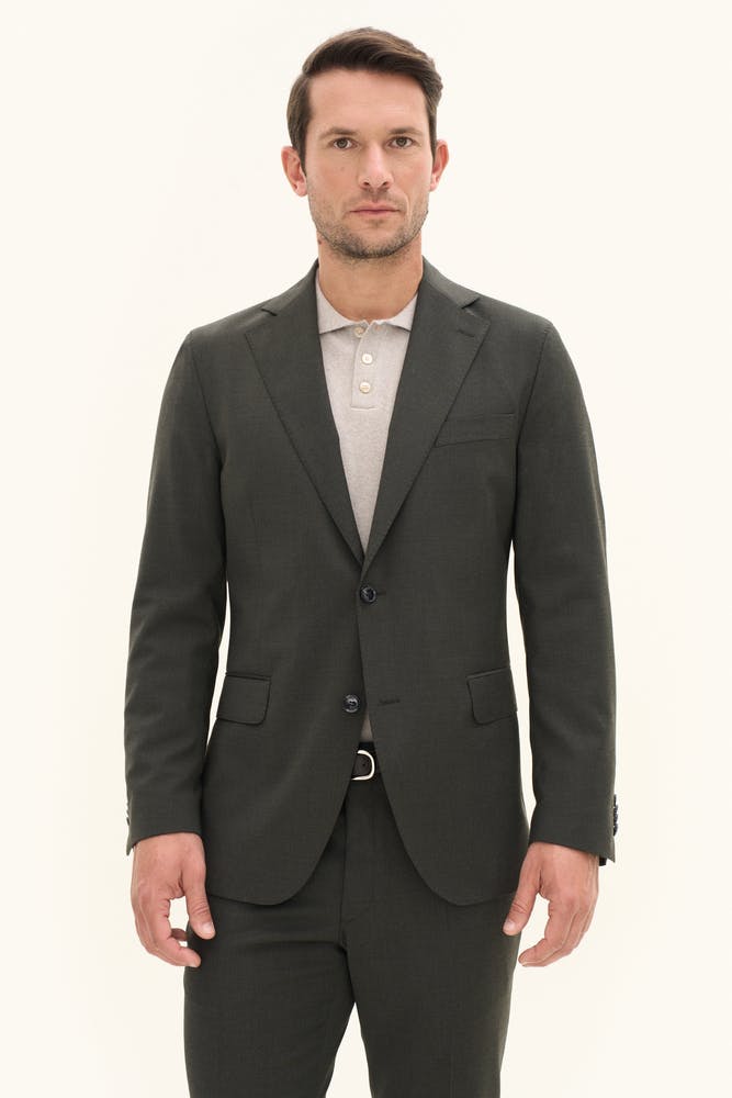 Regular Fit Microstructure Blazer