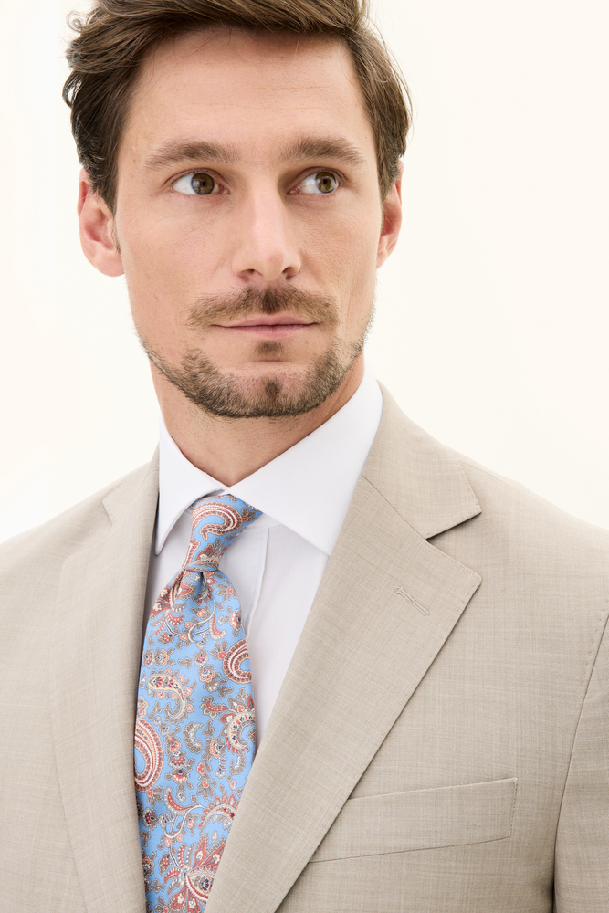 Regular Fit Microstructure Blazer