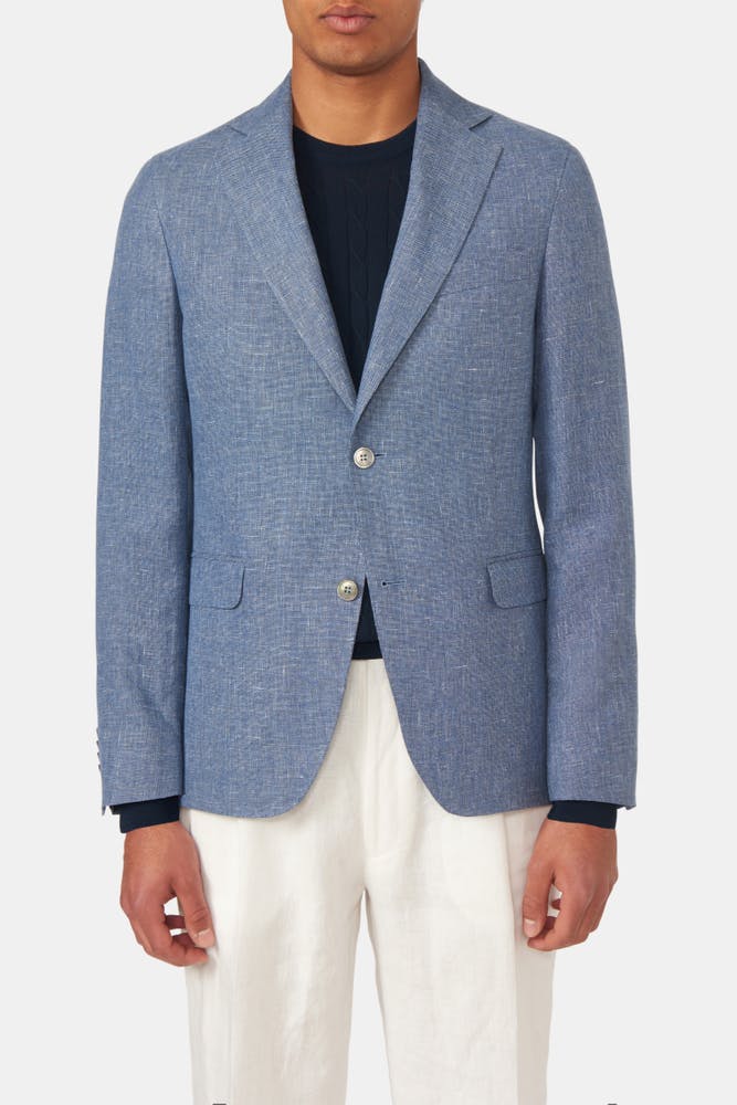 Regular Fit Microstructure Blazer