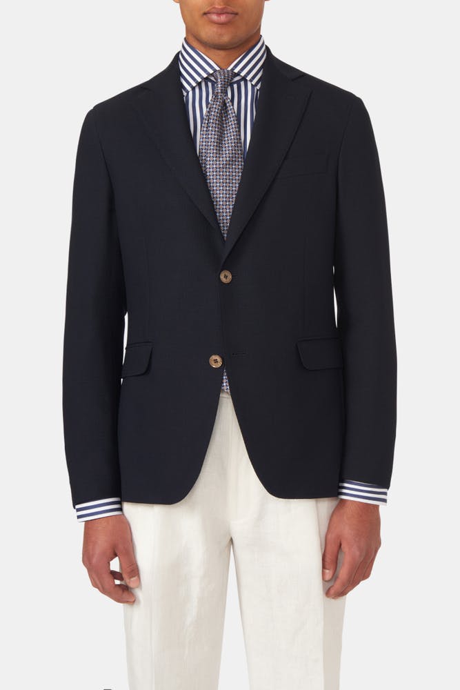 Regular Fit Microstructure Blazer