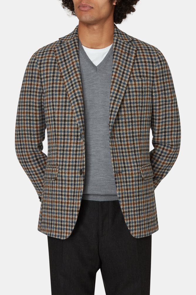 Regular Fit Microstructure Blazer