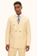 Regular Fit Dubbelknäppt Twillkavaj