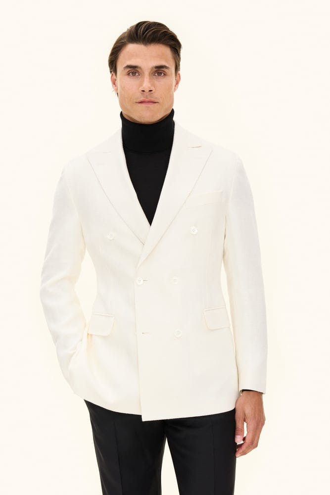 Regular Fit Dobbeltspent Microstructure Blazer