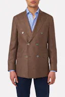 Regular Fit Double Breasted Microstructure Blazer